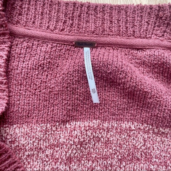 NWT FREE PEOPLE SOUTHPORT  OVERSIZED BEACH CARDIGAN BLUSHES COMBO XS - Picture 9 of 13